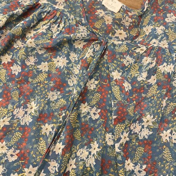 Anthro Pins And Needles Blouse Size Large floral peasant blouse fairy whimsy - Picture 4 of 8